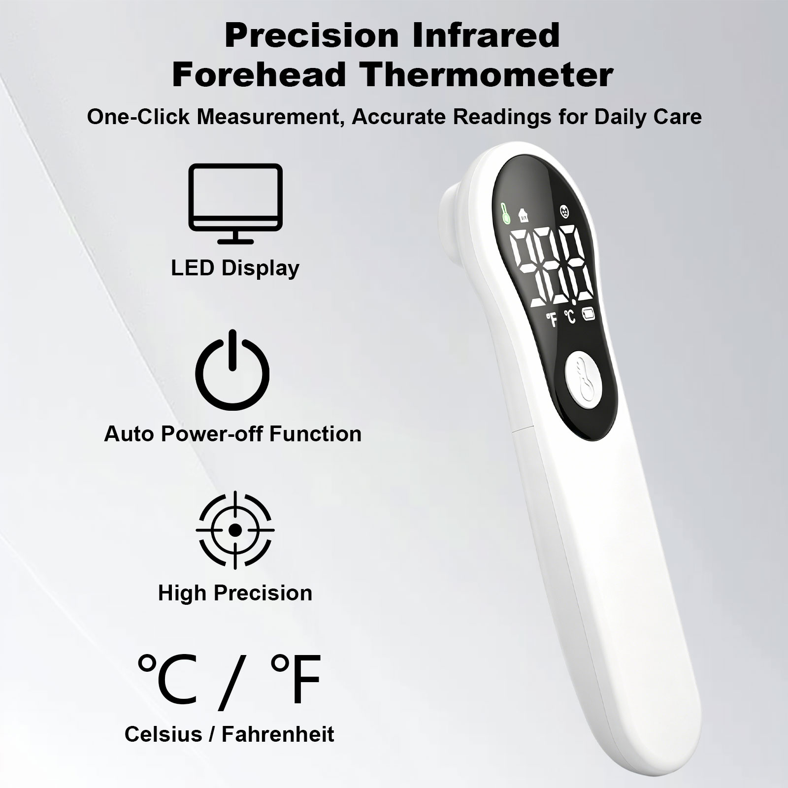 Instant Read Thermometer - Thermomètre frontal pour adultes et enfants,