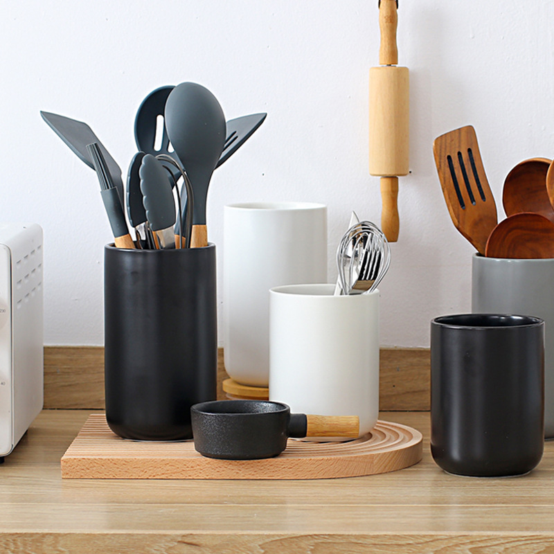 Kitchen Gadgets Under 100 - Boîte de rangement en céramique, porte-ustensiles