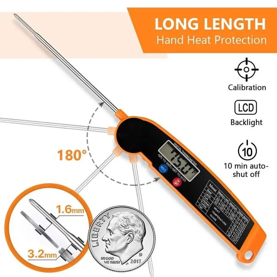 Instant Read Thermometer - Thermomètre numérique étanche pour aliments et